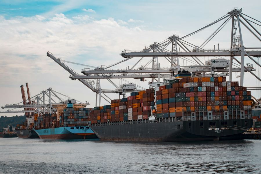 Ship in the port of Civitavecchia